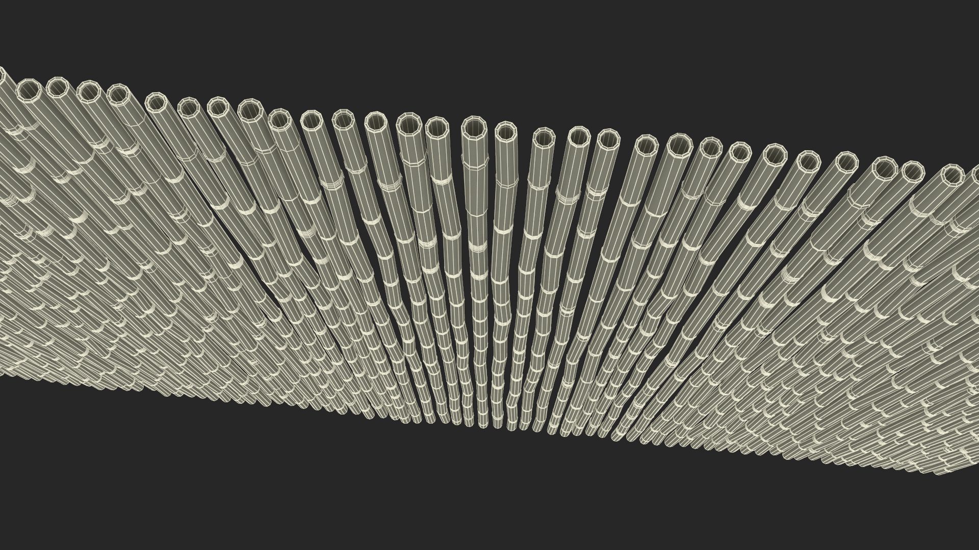3D Bamboo Fence Dark Color model