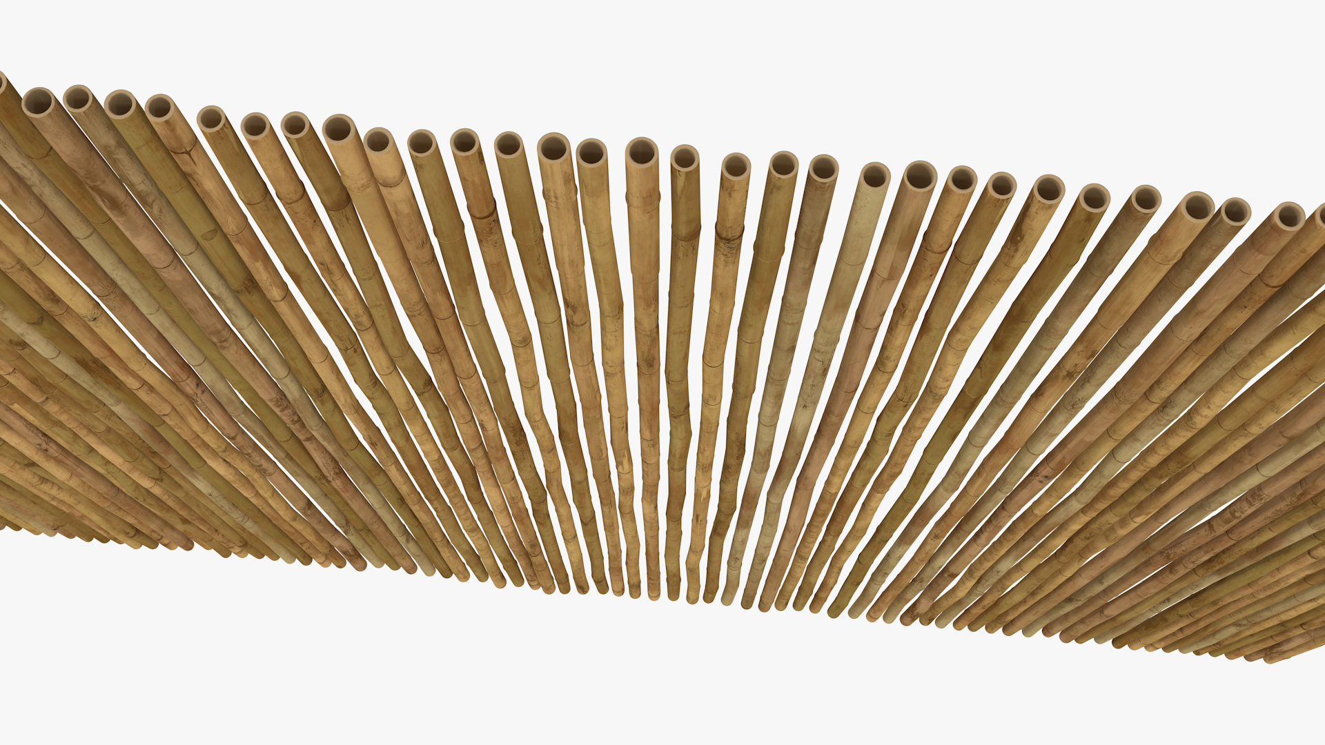 3D Bamboo Fence Dark Color model