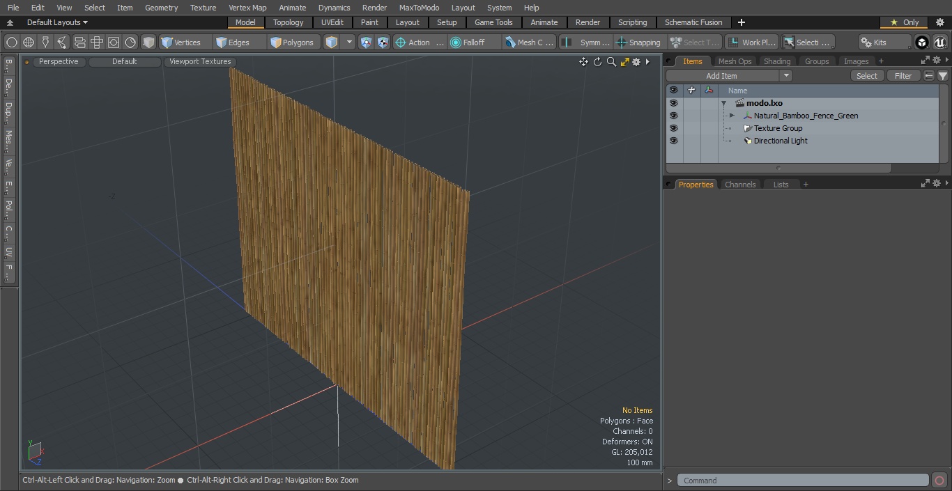 3D Bamboo Fence Dark Color model