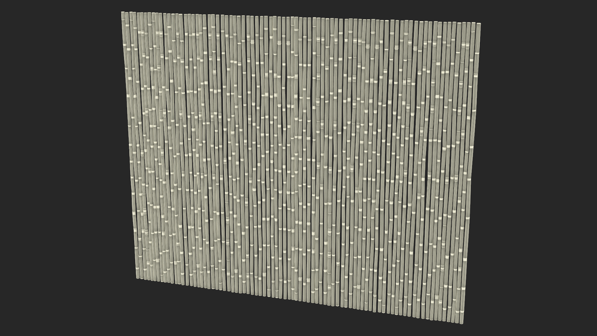 3D Bamboo Fence Dark Color model