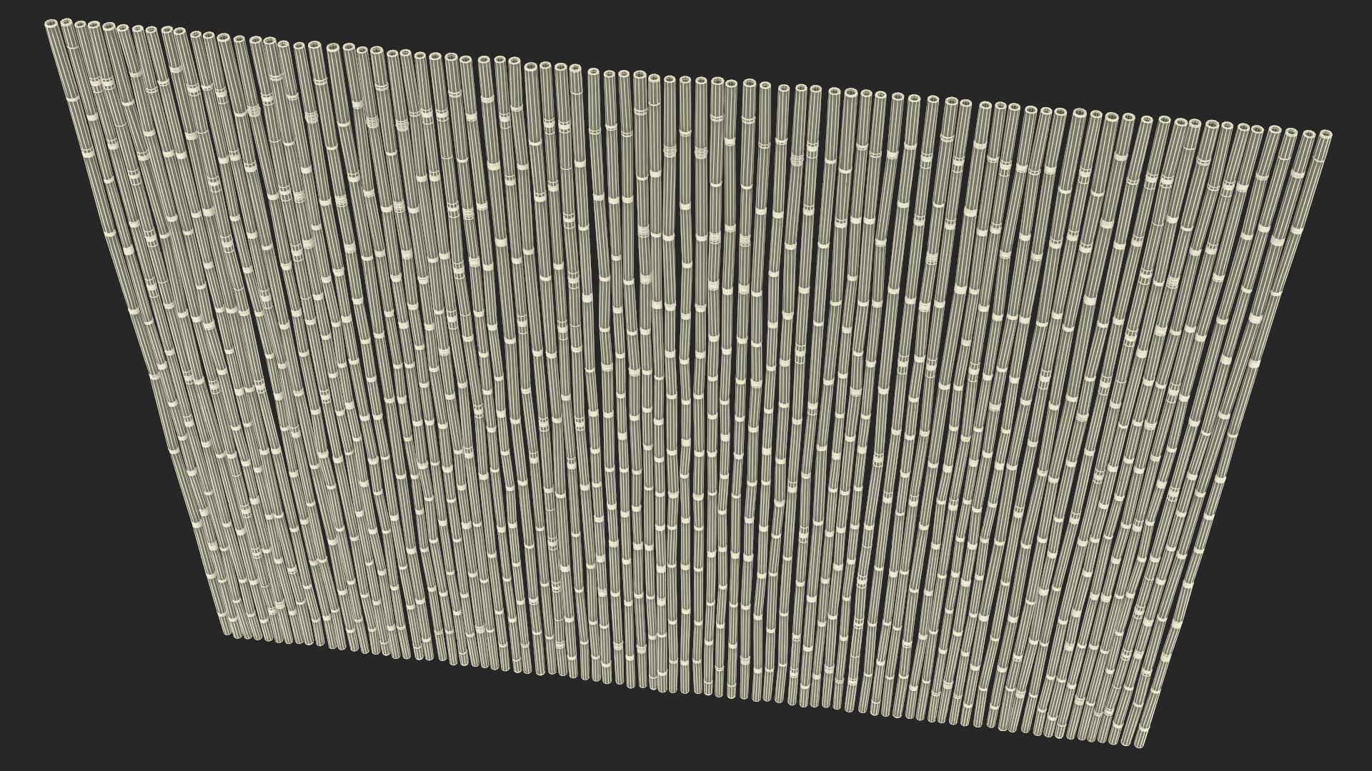 3D Bamboo Fence Dark Color model
