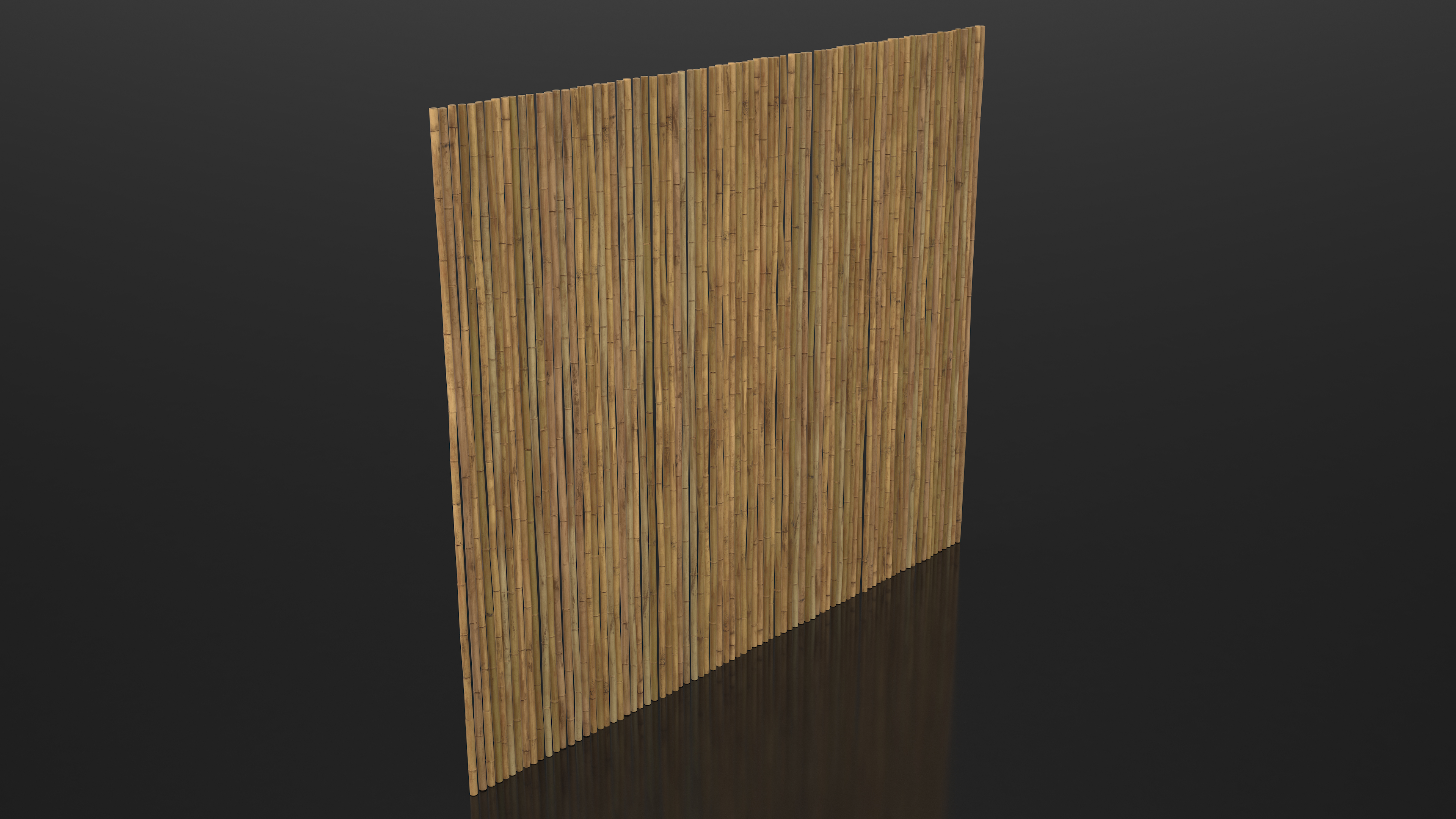 3D Bamboo Fence Dark Color model