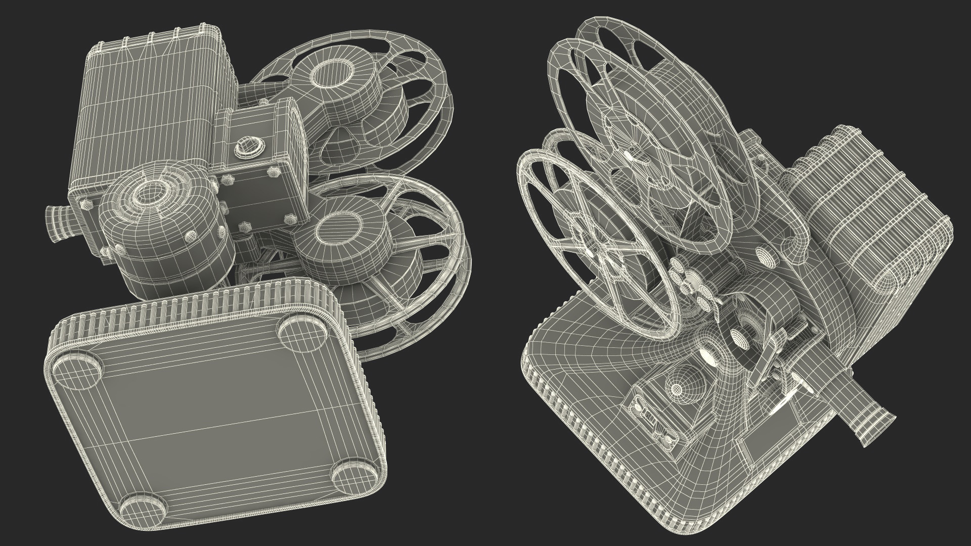 3D Vintage Movie Projector model