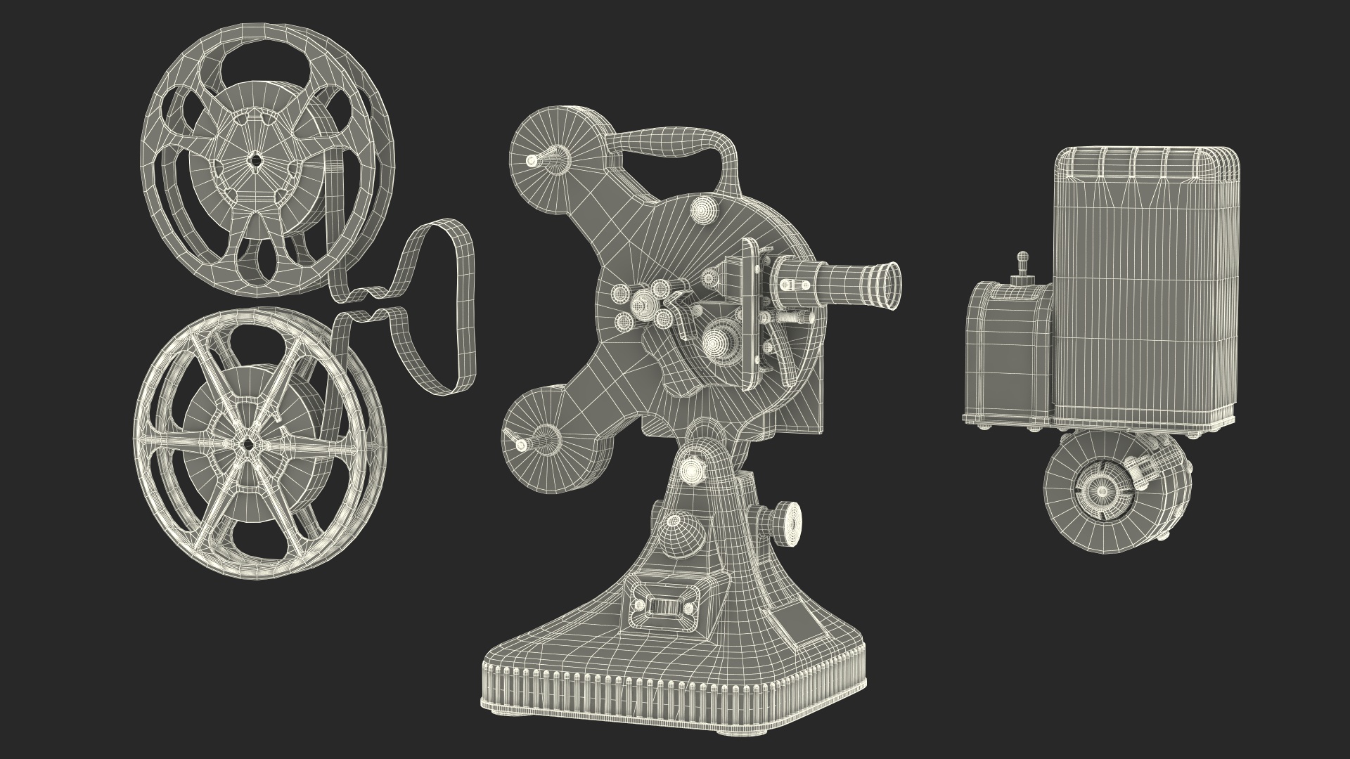 3D Vintage Movie Projector model