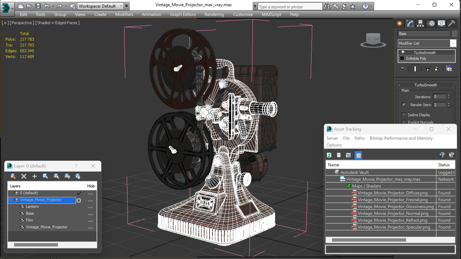 3D Vintage Movie Projector model