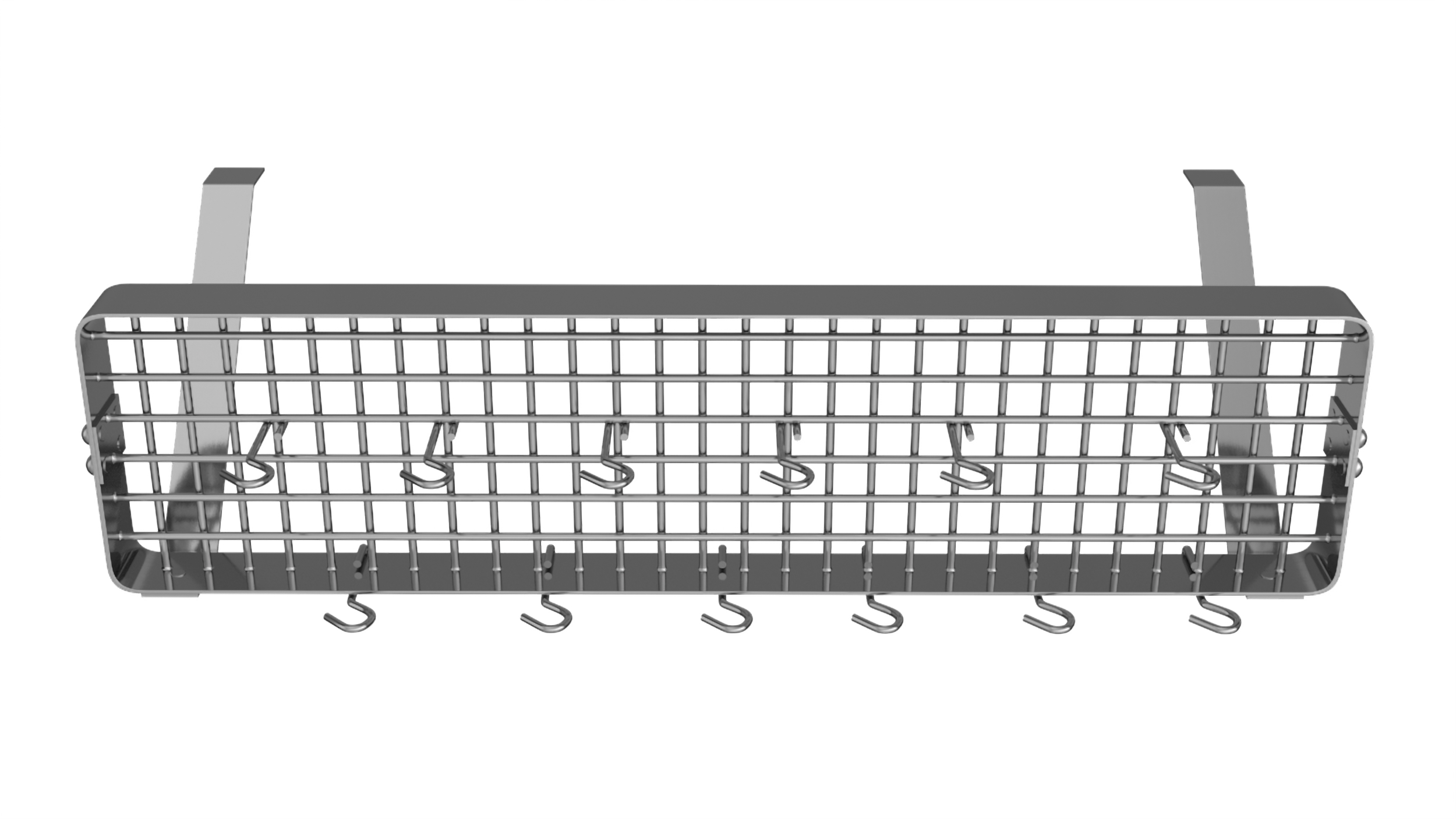 3D model Wall Mounted Kitchen Pan Pot Rack Silver