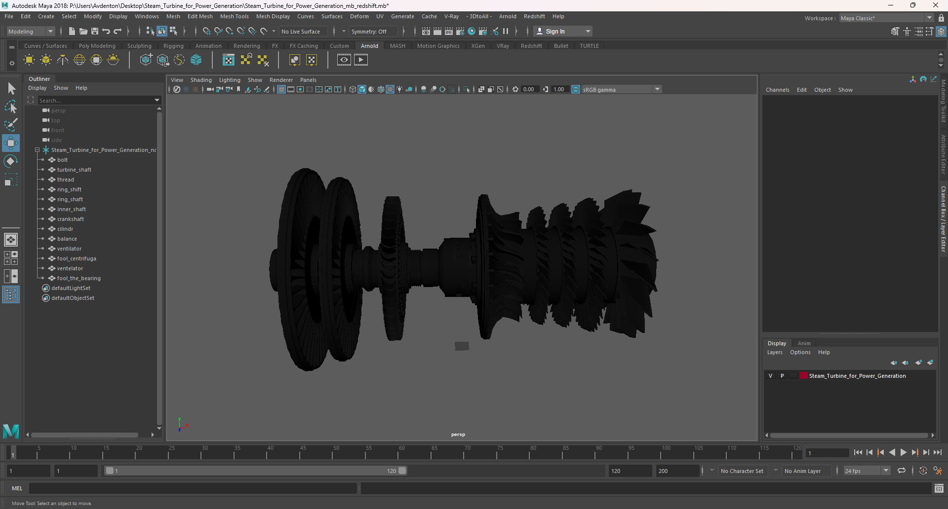 Steam Turbine for Power Generation 3D model