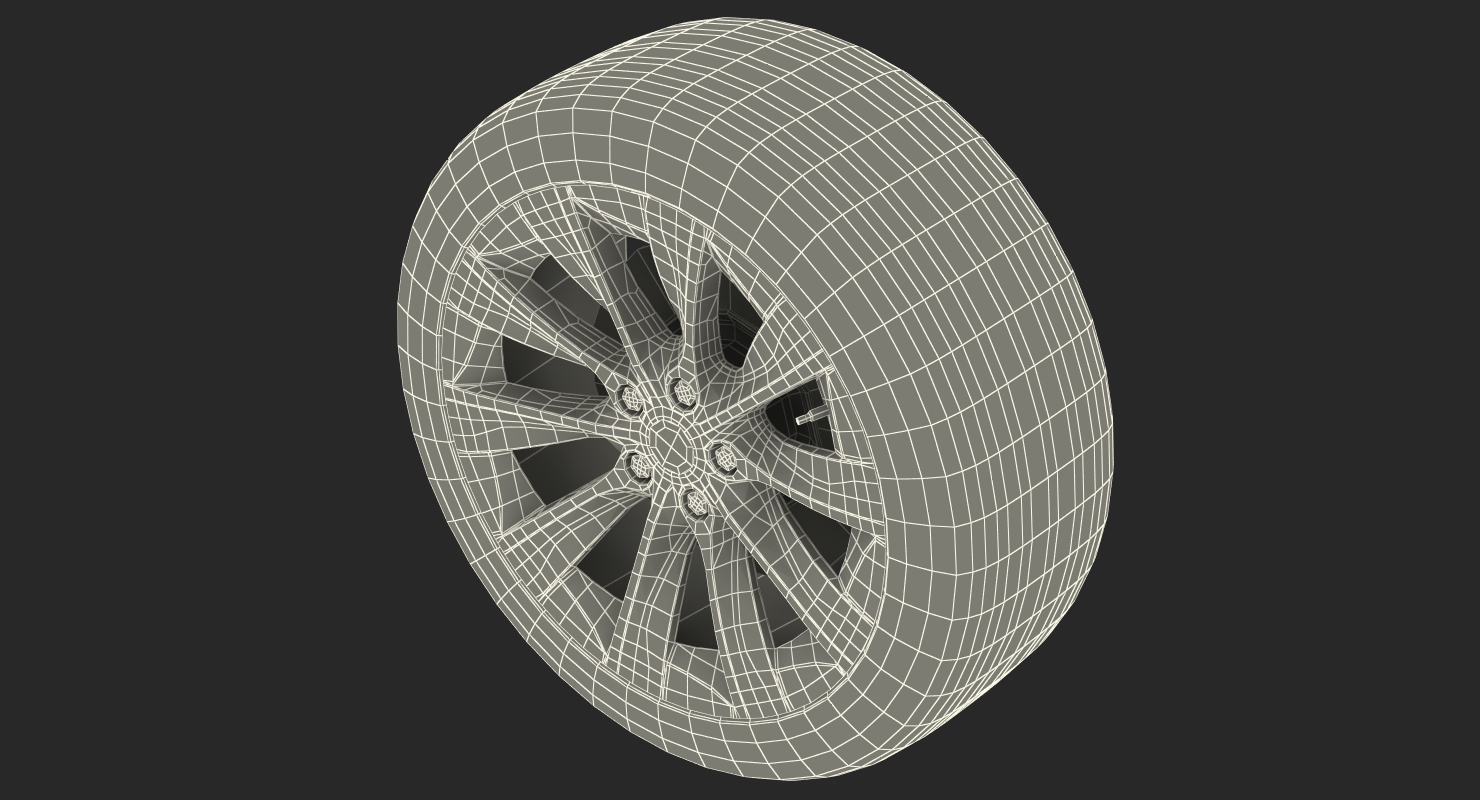 Tesla Silver Slipstream Wheel 3D model