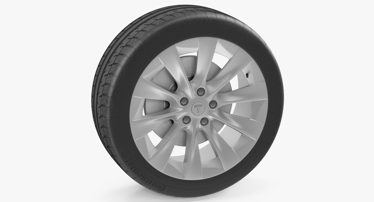 Tesla Silver Slipstream Wheel 3D model