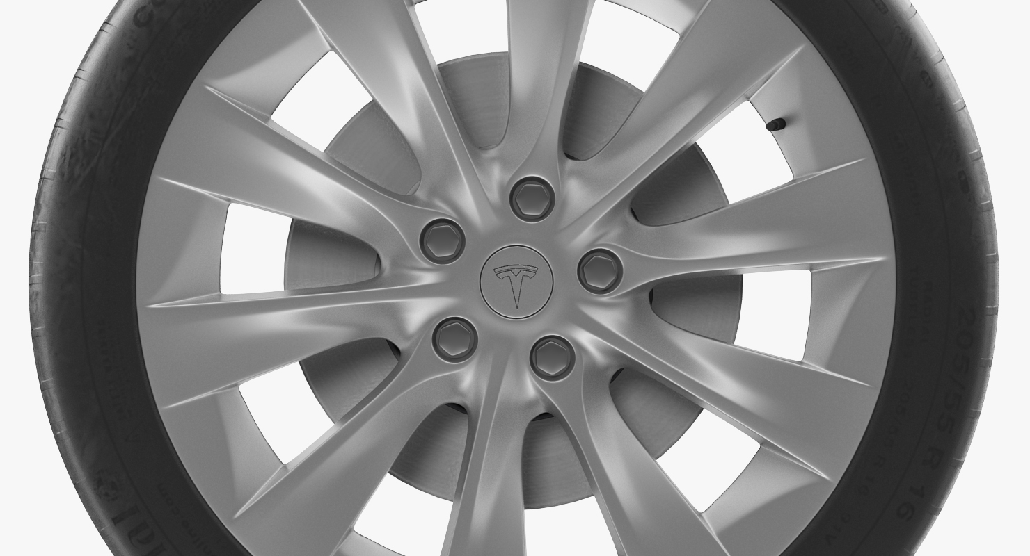 Tesla Silver Slipstream Wheel 3D model