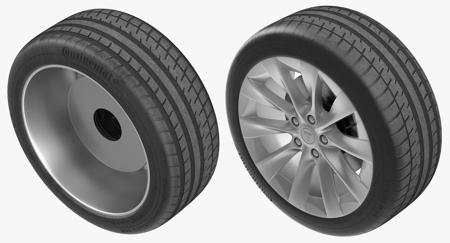 Tesla Silver Slipstream Wheel 3D model