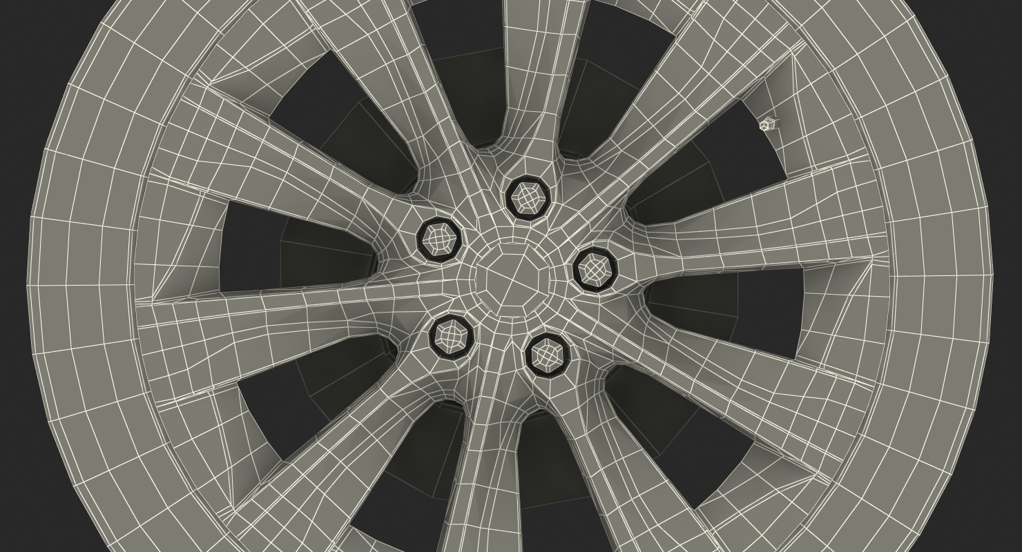 Tesla Silver Slipstream Wheel 3D model