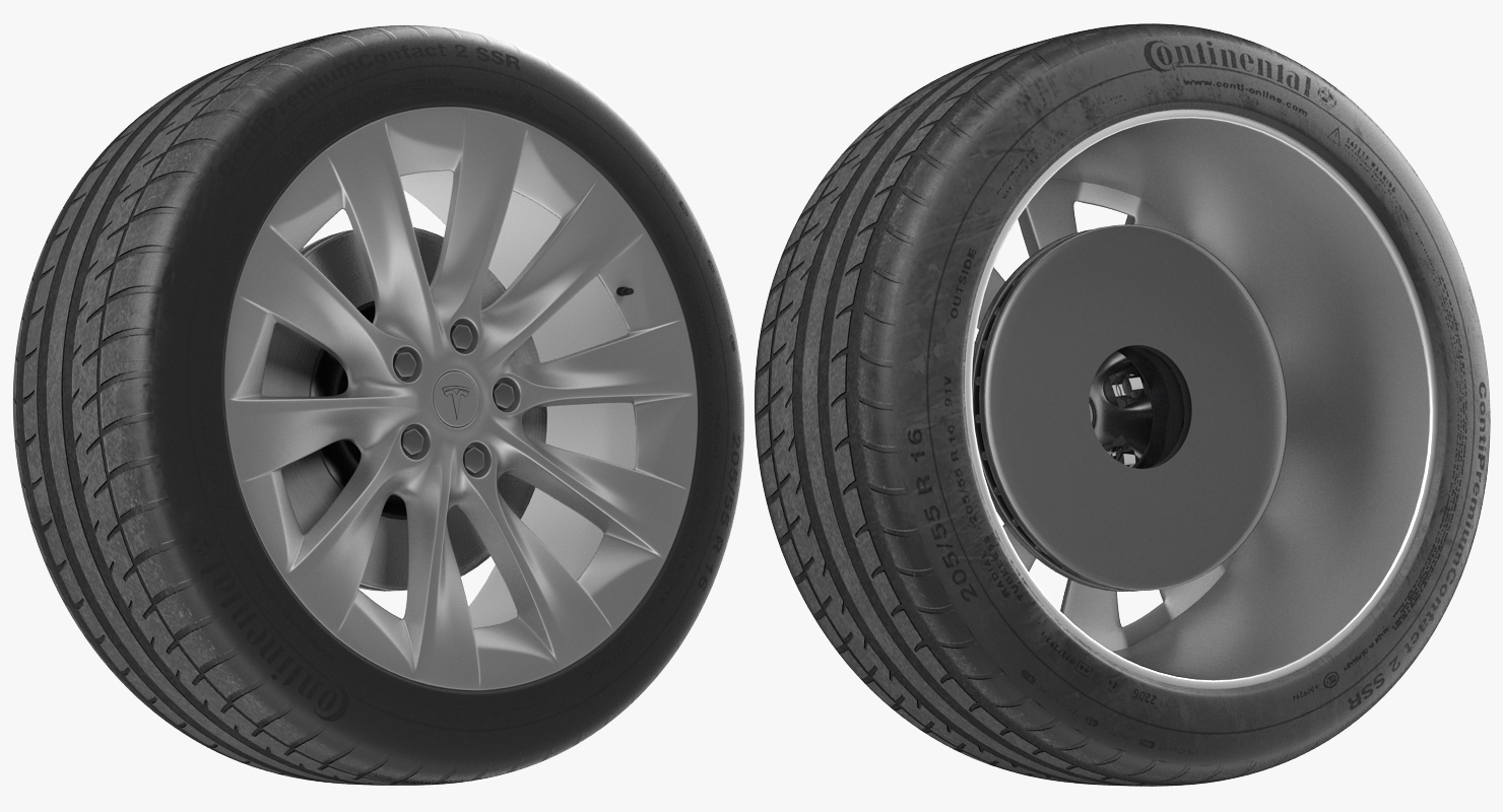 Tesla Silver Slipstream Wheel 3D model