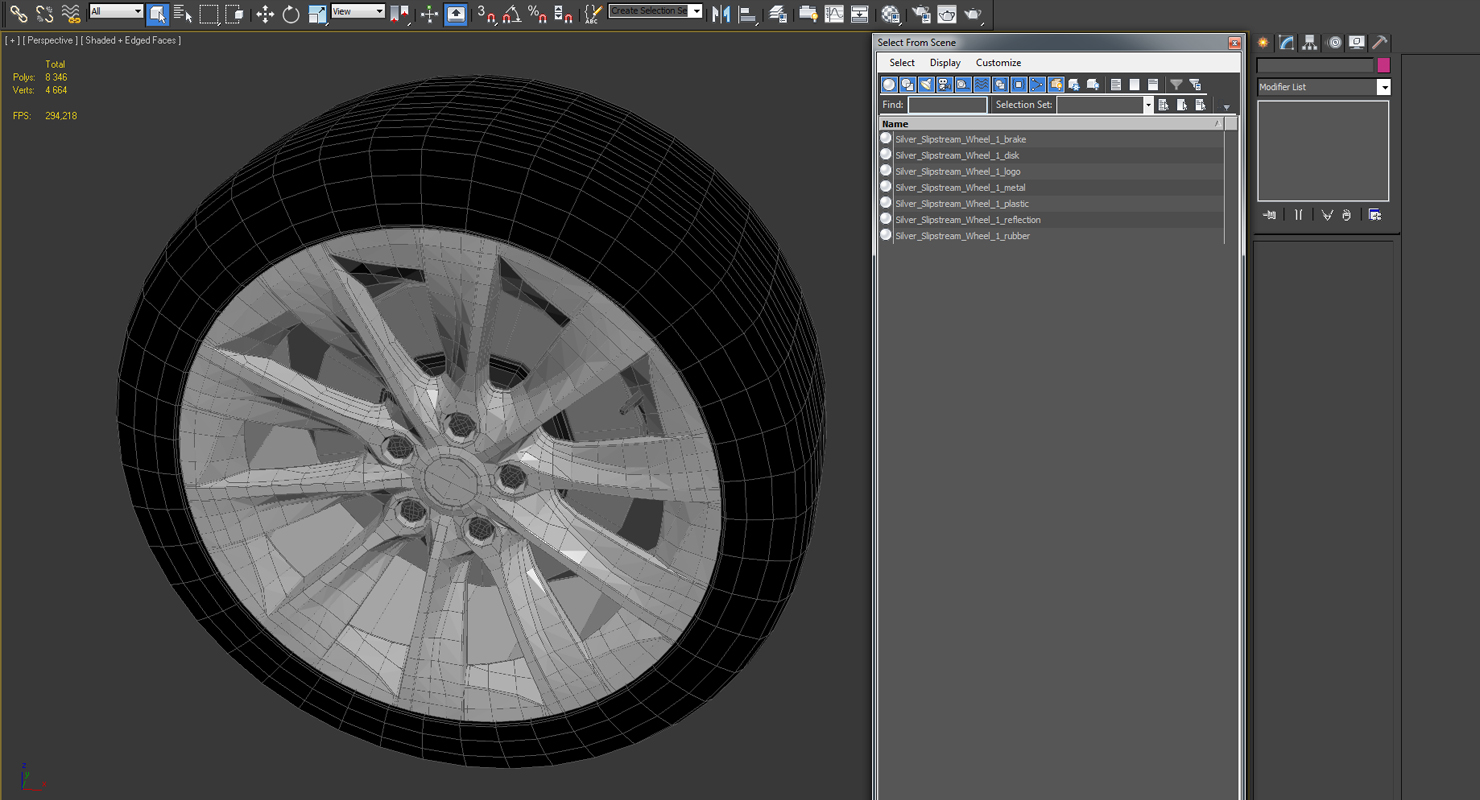 Tesla Silver Slipstream Wheel 3D model