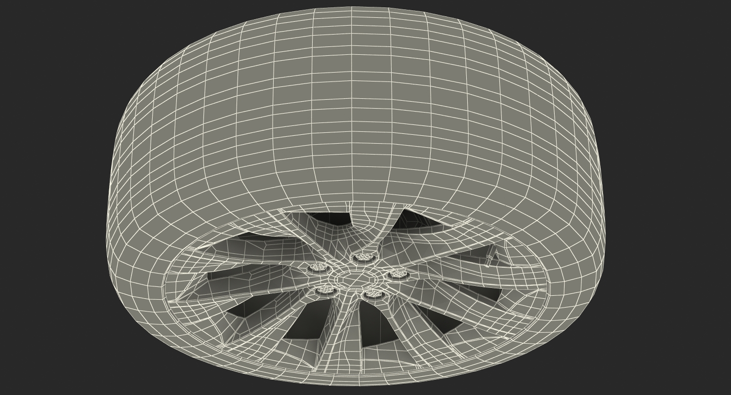 Tesla Silver Slipstream Wheel 3D model