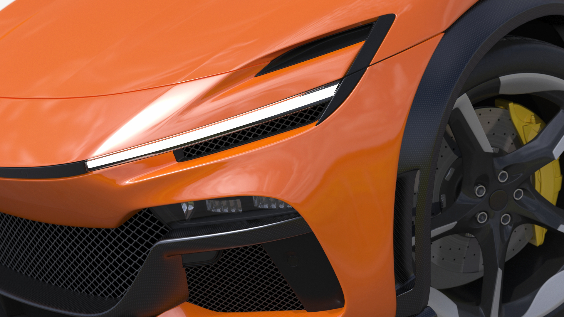 3D Sports Crossover Car Orange Rigged for Cinema 4D model