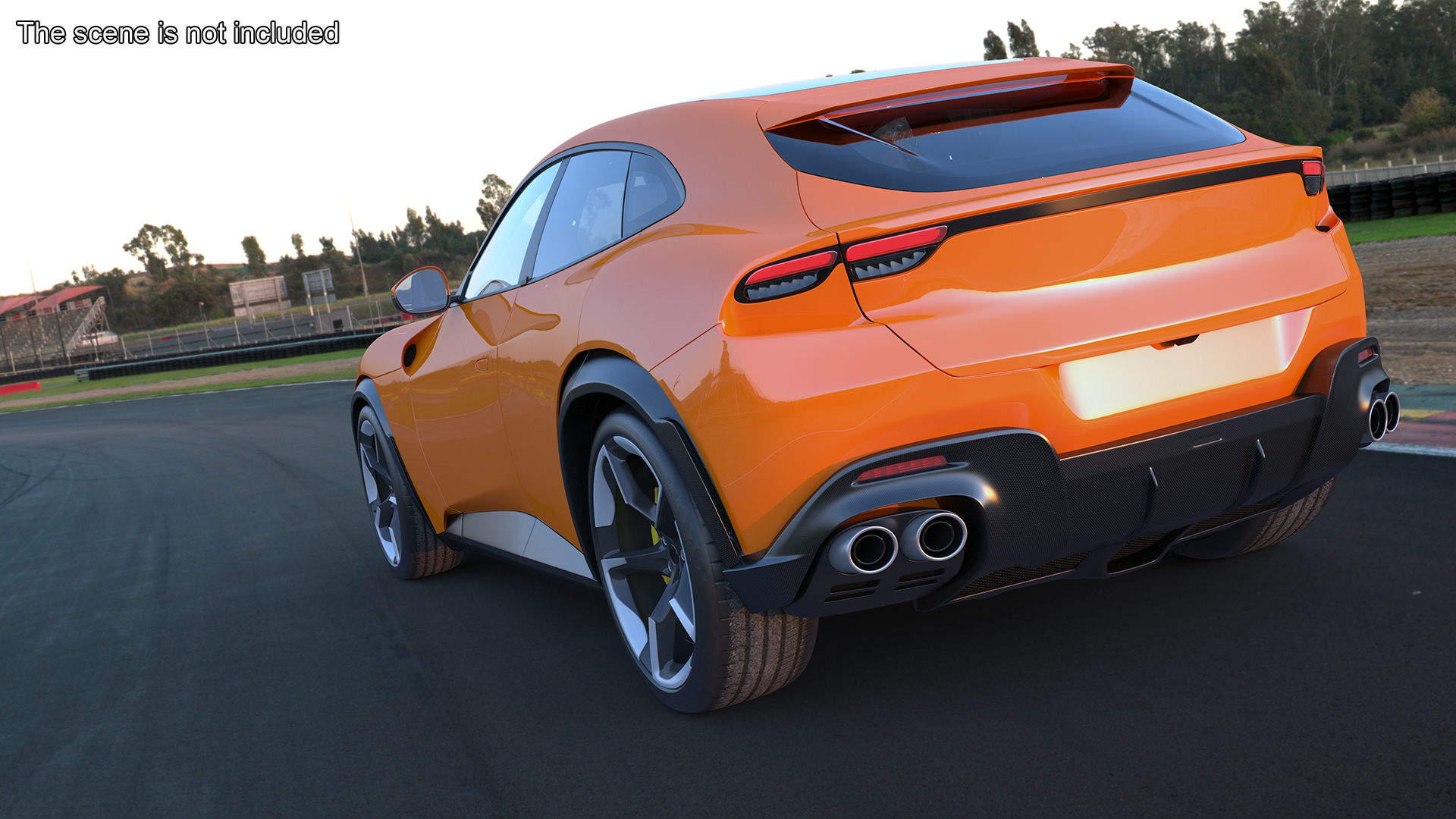 3D Sports Crossover Car Orange Rigged for Cinema 4D model
