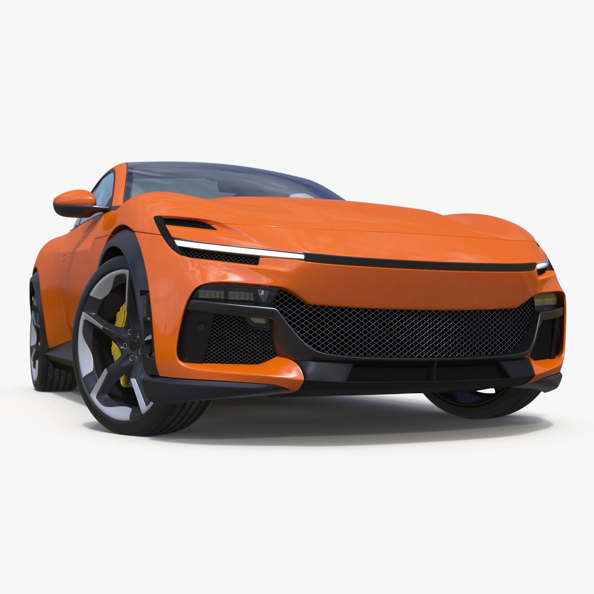 3D Sports Crossover Car Orange Rigged for Cinema 4D model