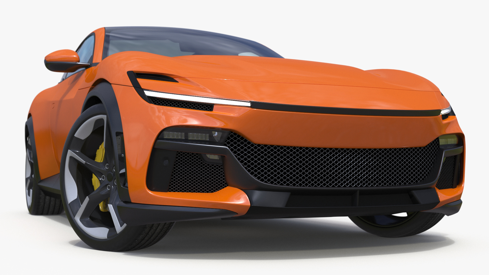3D Sports Crossover Car Orange Rigged for Cinema 4D model
