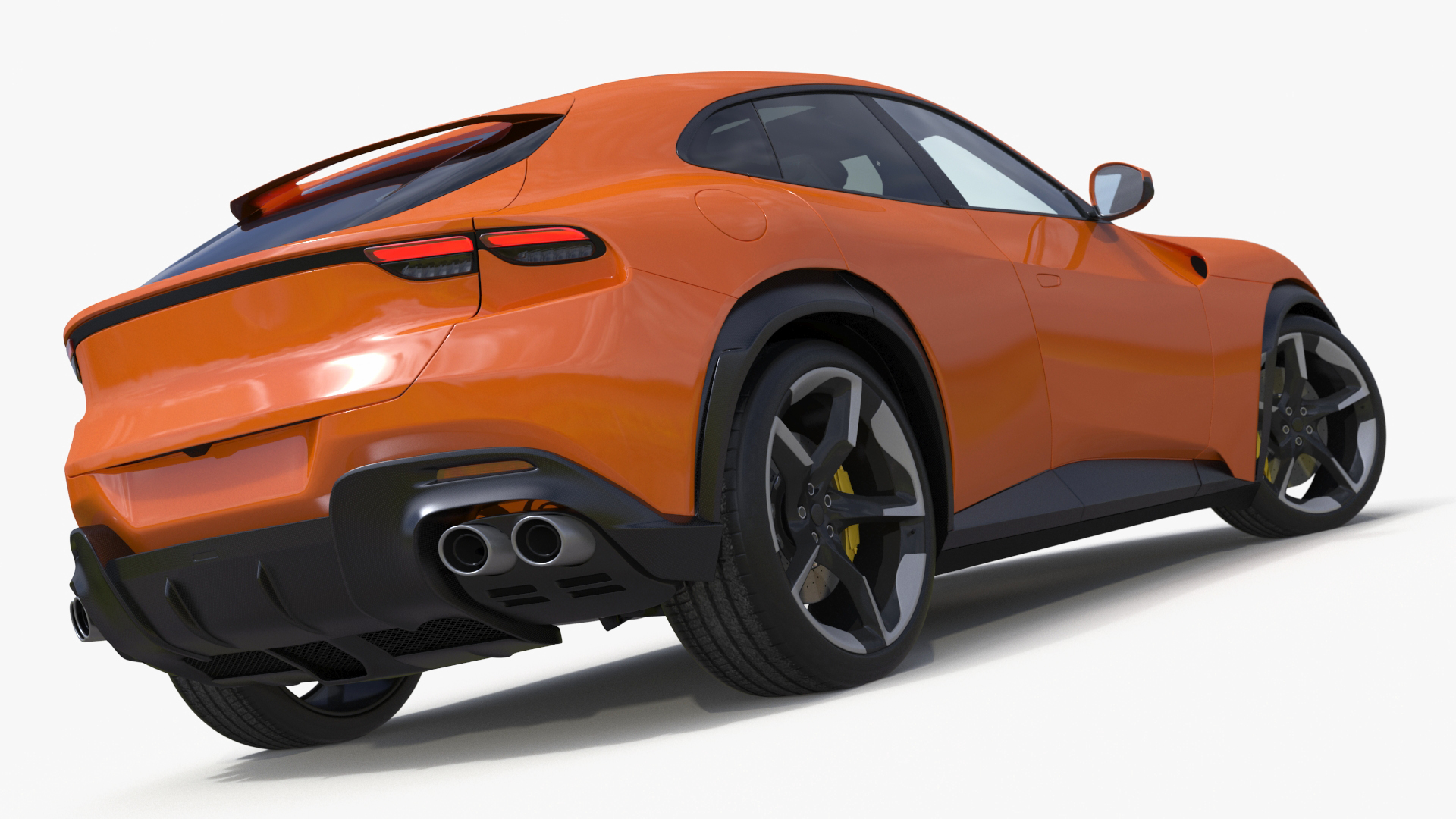 3D Sports Crossover Car Orange Rigged for Cinema 4D model