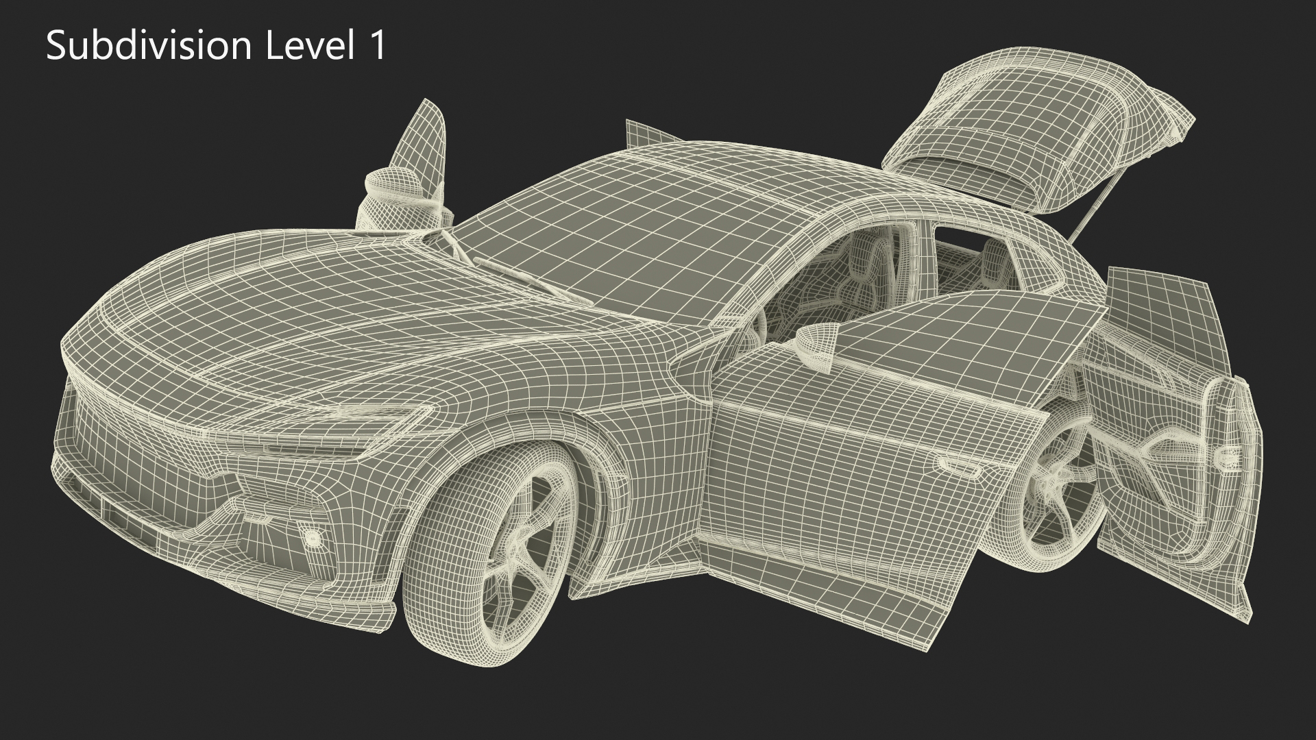 3D Sports Crossover Car Orange Rigged for Cinema 4D model
