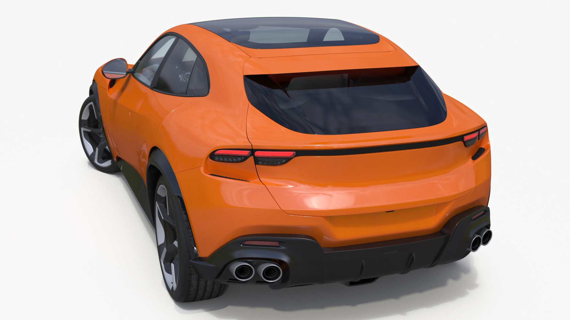 3D Sports Crossover Car Orange Rigged for Cinema 4D model