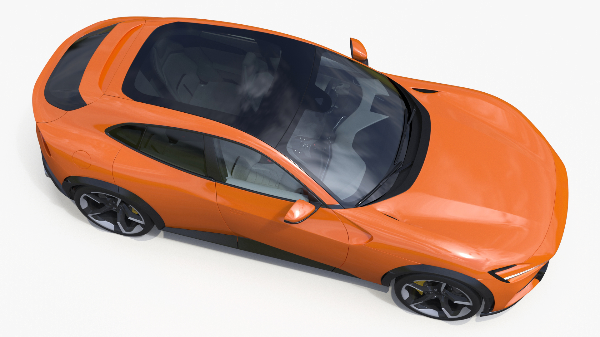 3D Sports Crossover Car Orange Rigged for Cinema 4D model