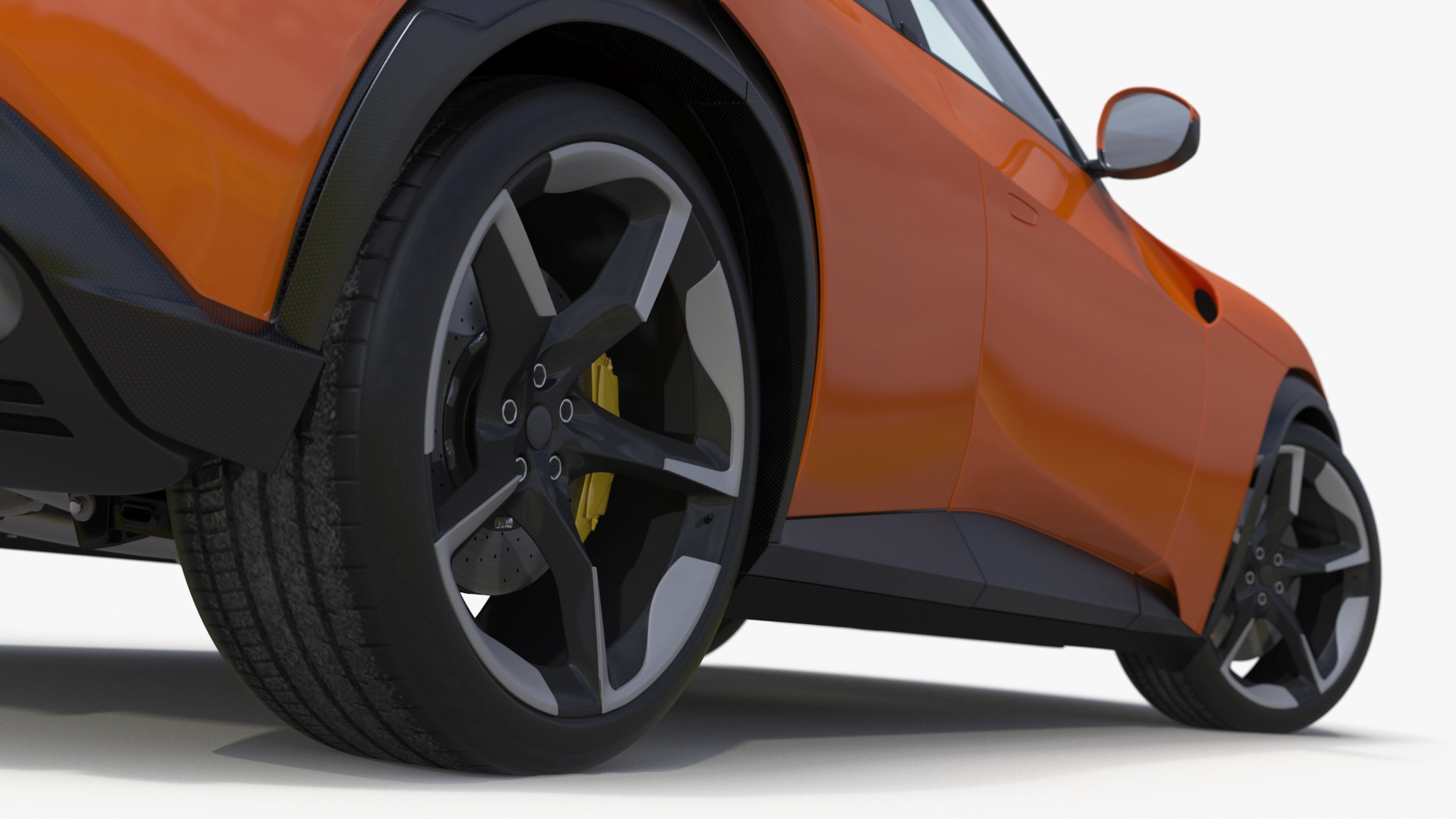 3D Sports Crossover Car Orange Rigged for Cinema 4D model