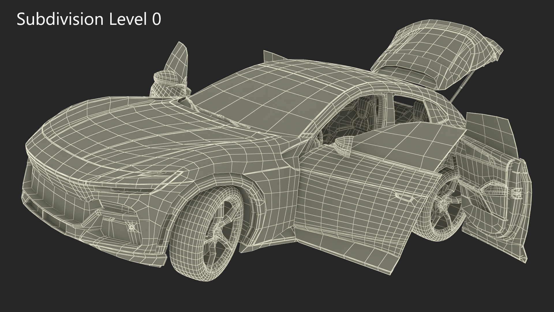 3D Sports Crossover Car Orange Rigged for Cinema 4D model