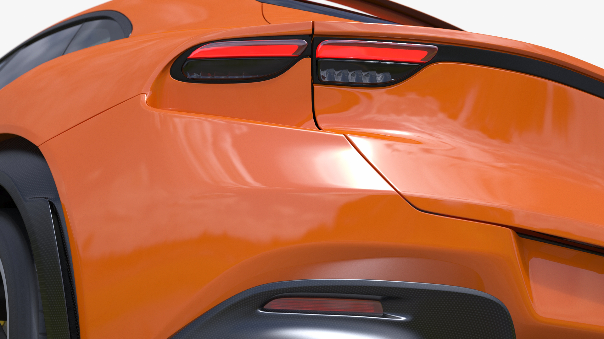 3D Sports Crossover Car Orange Rigged for Cinema 4D model