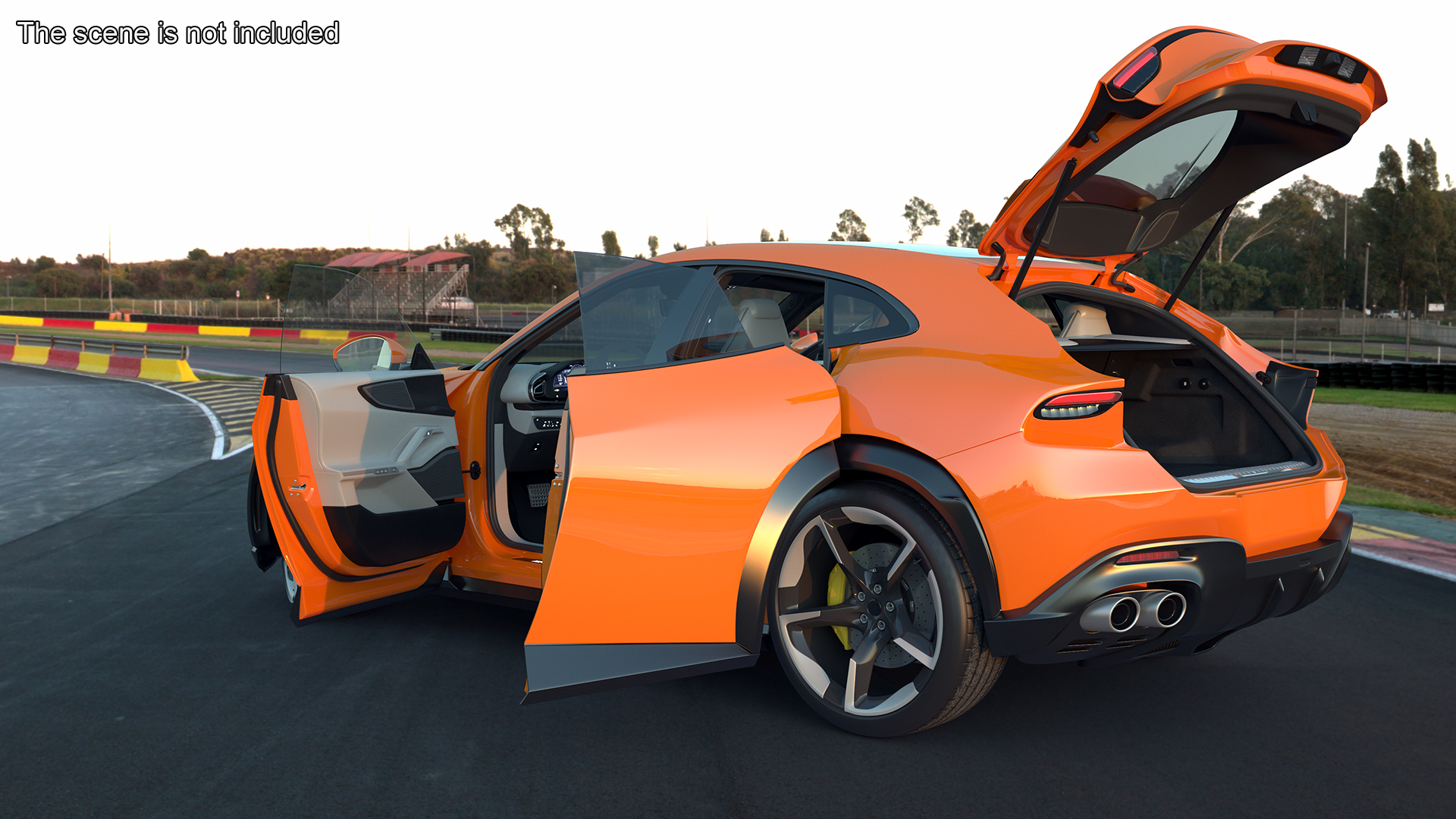 3D Sports Crossover Car Orange Rigged for Cinema 4D model