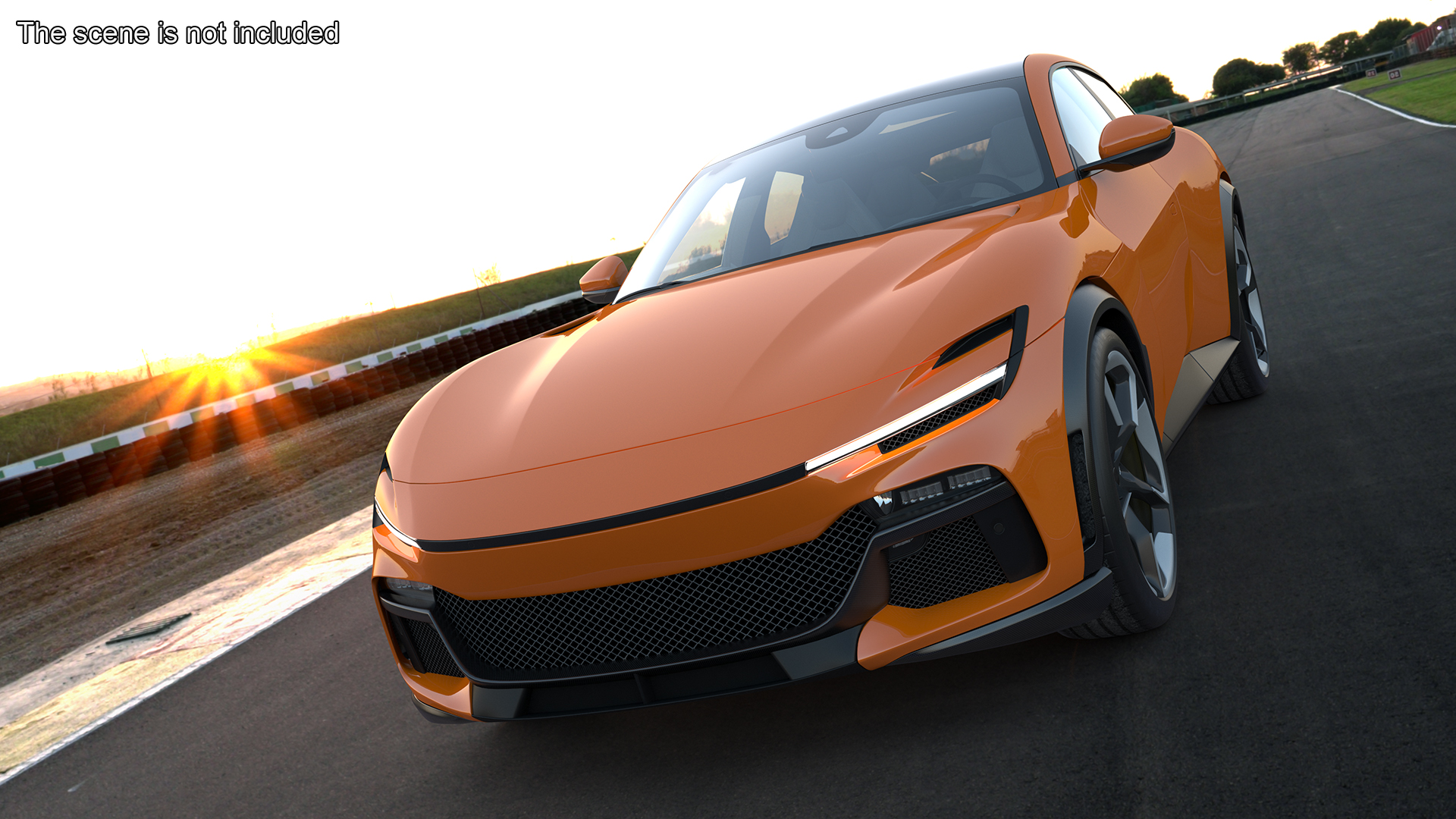 3D Sports Crossover Car Orange Rigged for Cinema 4D model
