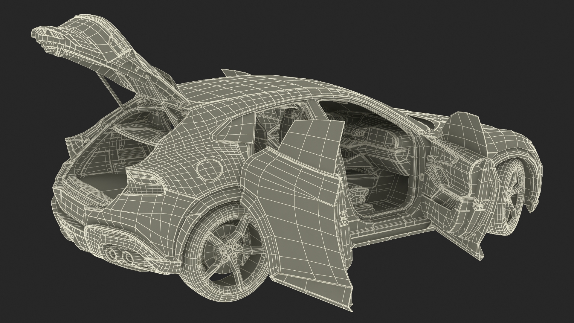 3D Sports Crossover Car Orange Rigged for Cinema 4D model
