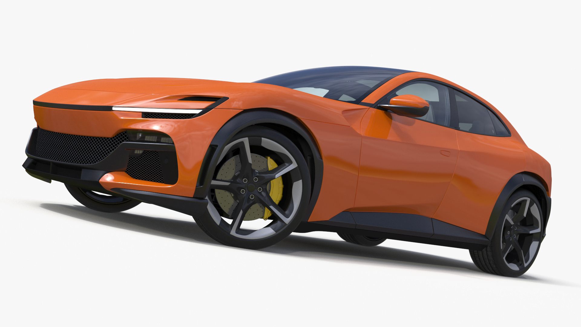 3D Sports Crossover Car Orange Rigged for Cinema 4D model