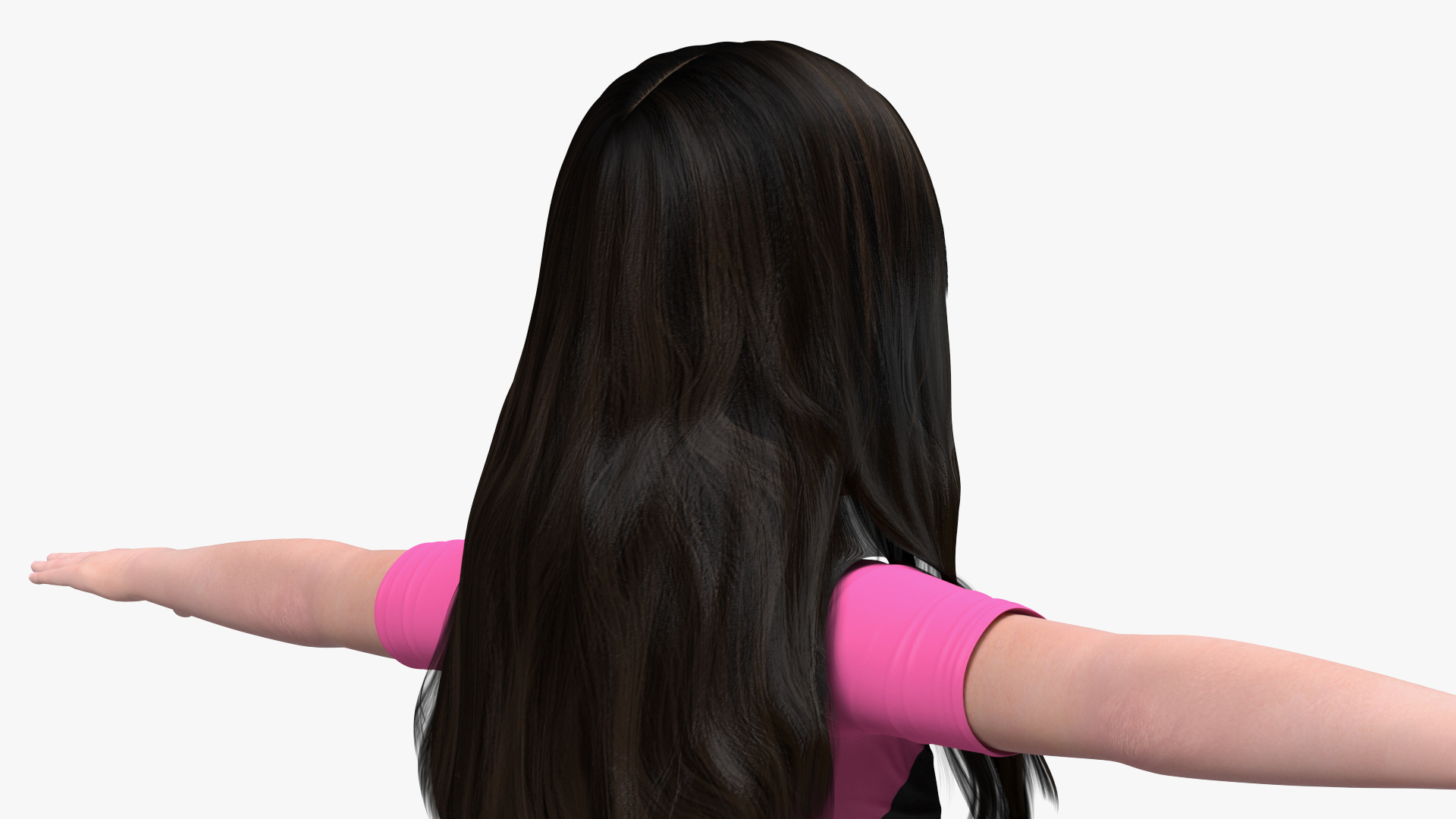 Asian Girl in Beach Suit with Inflatable Circle Rigged 3D model