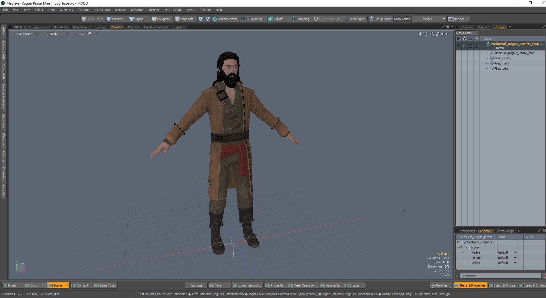 3D model Medieval Rogue Pirate Man
