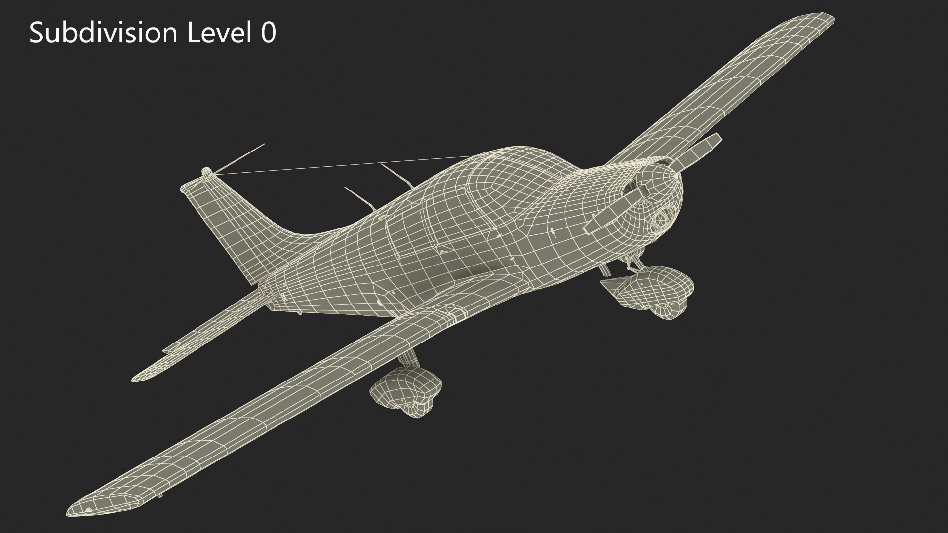 Private Propeller Aircraft Piper PA-28 Cherokee Rigged 3D model