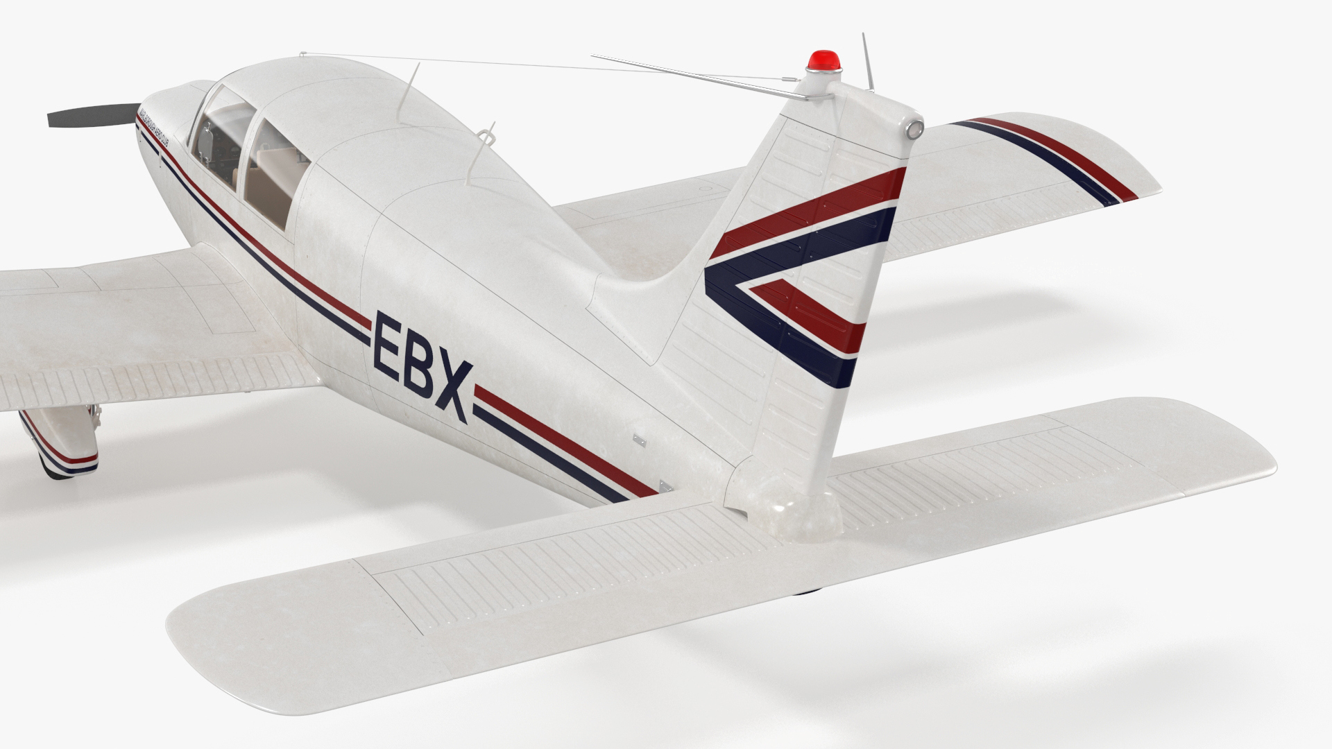 Private Propeller Aircraft Piper PA-28 Cherokee Rigged 3D model