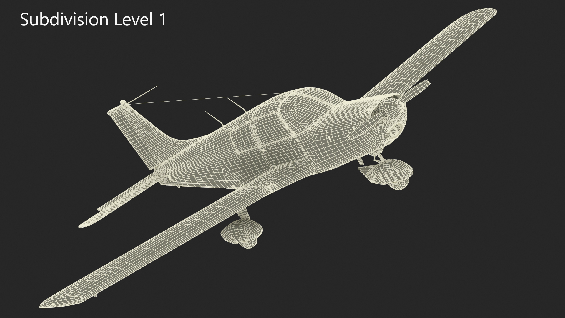 Private Propeller Aircraft Piper PA-28 Cherokee Rigged 3D model