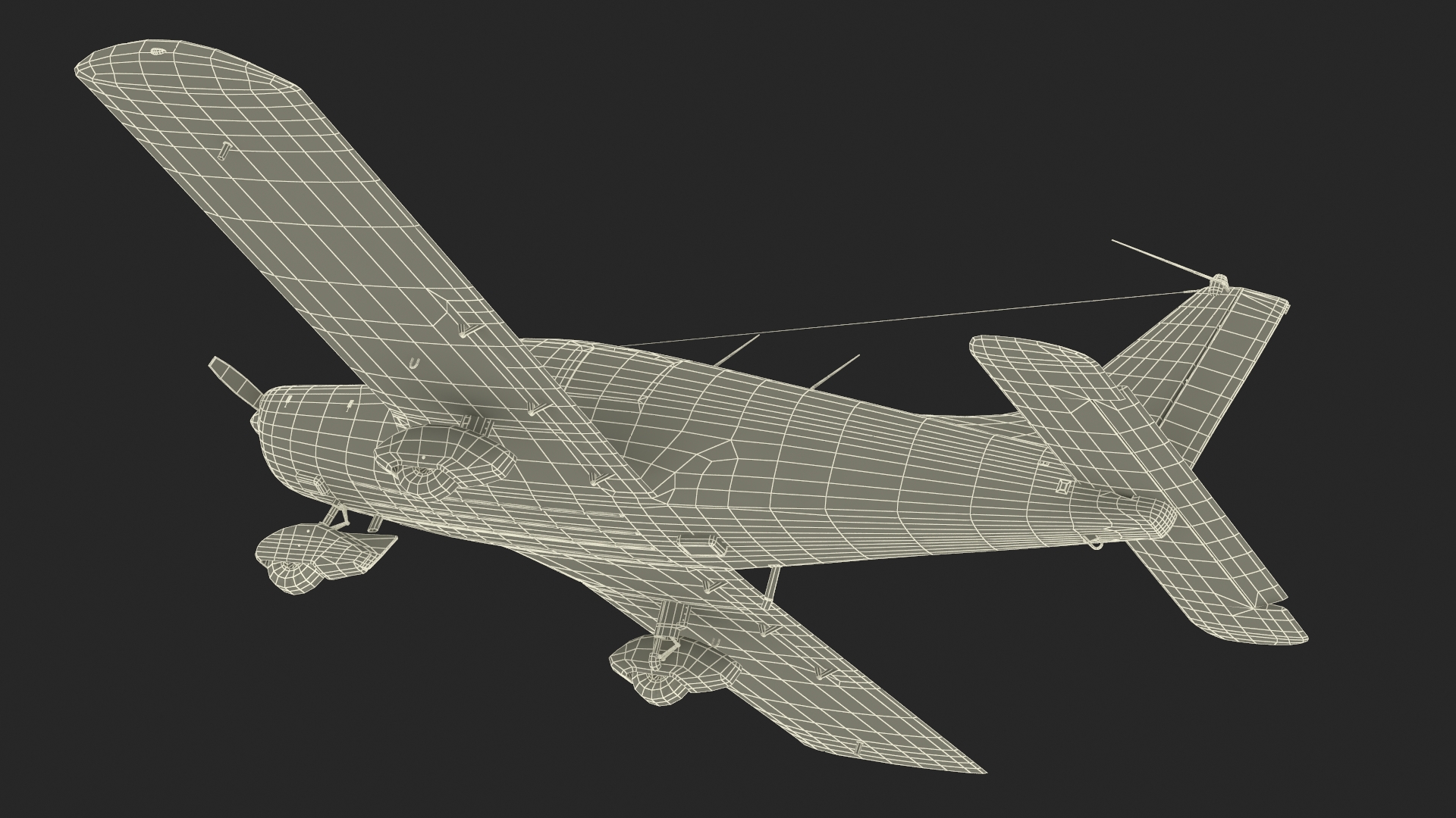 Private Propeller Aircraft Piper PA-28 Cherokee Rigged 3D model