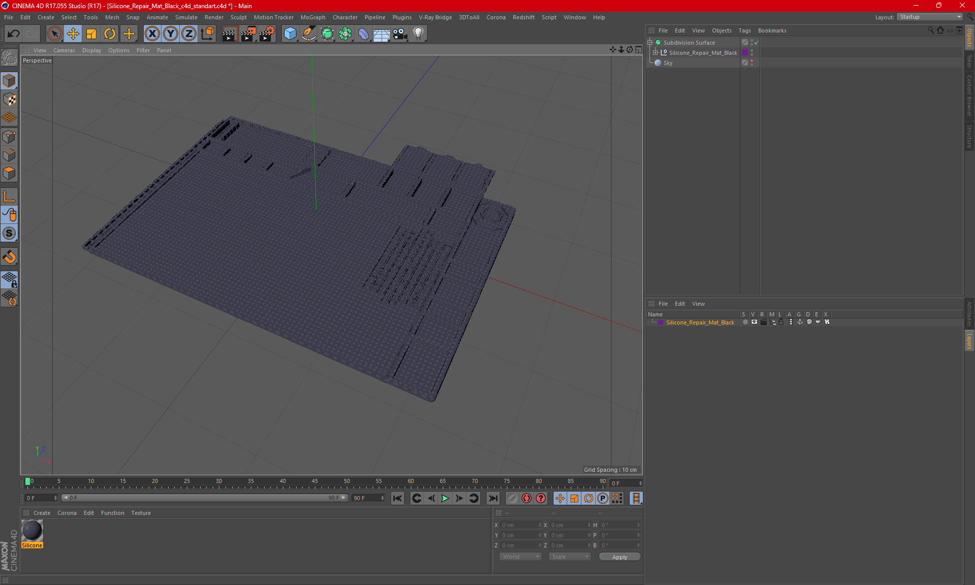3D model Silicone Repair Mat Black