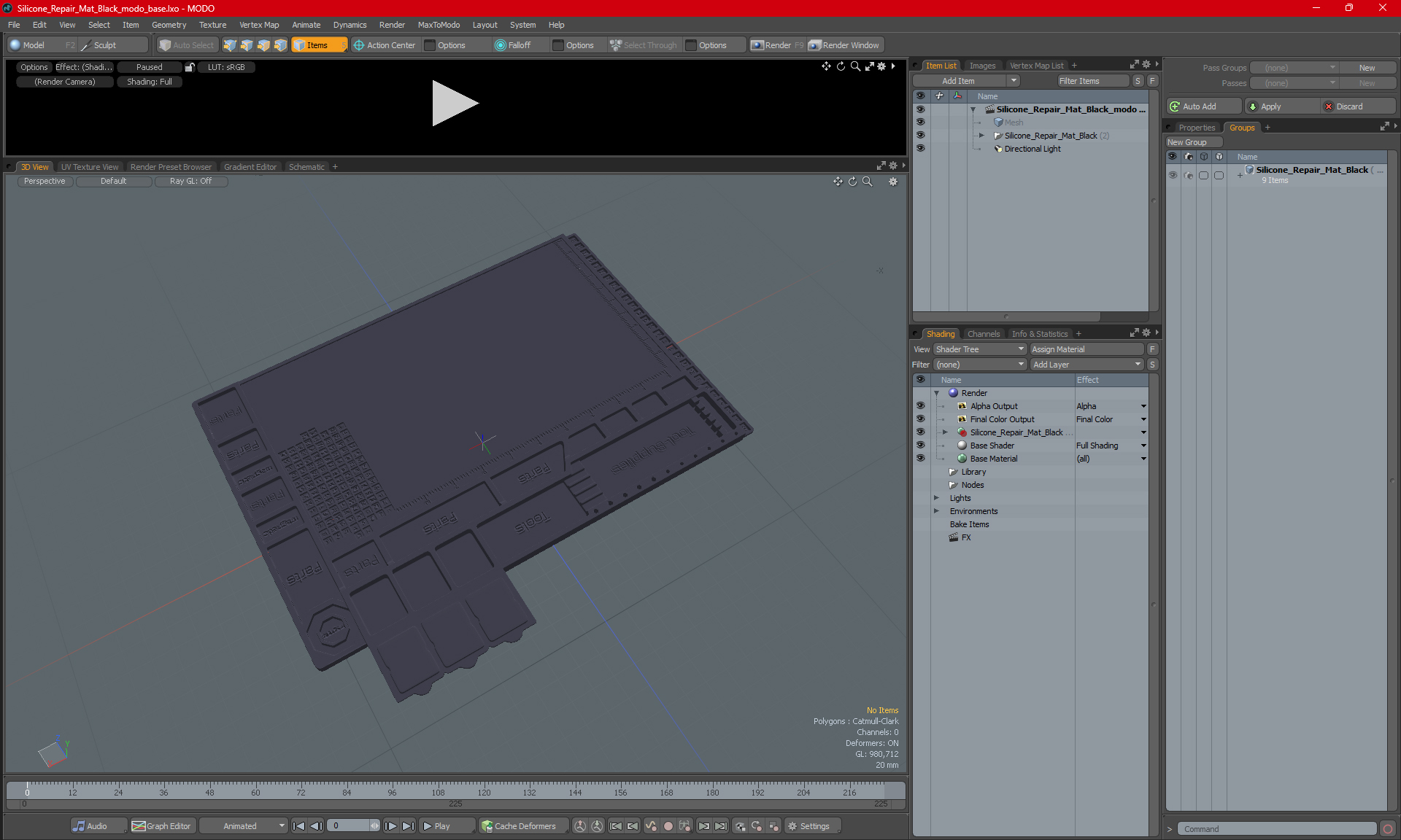 3D model Silicone Repair Mat Black
