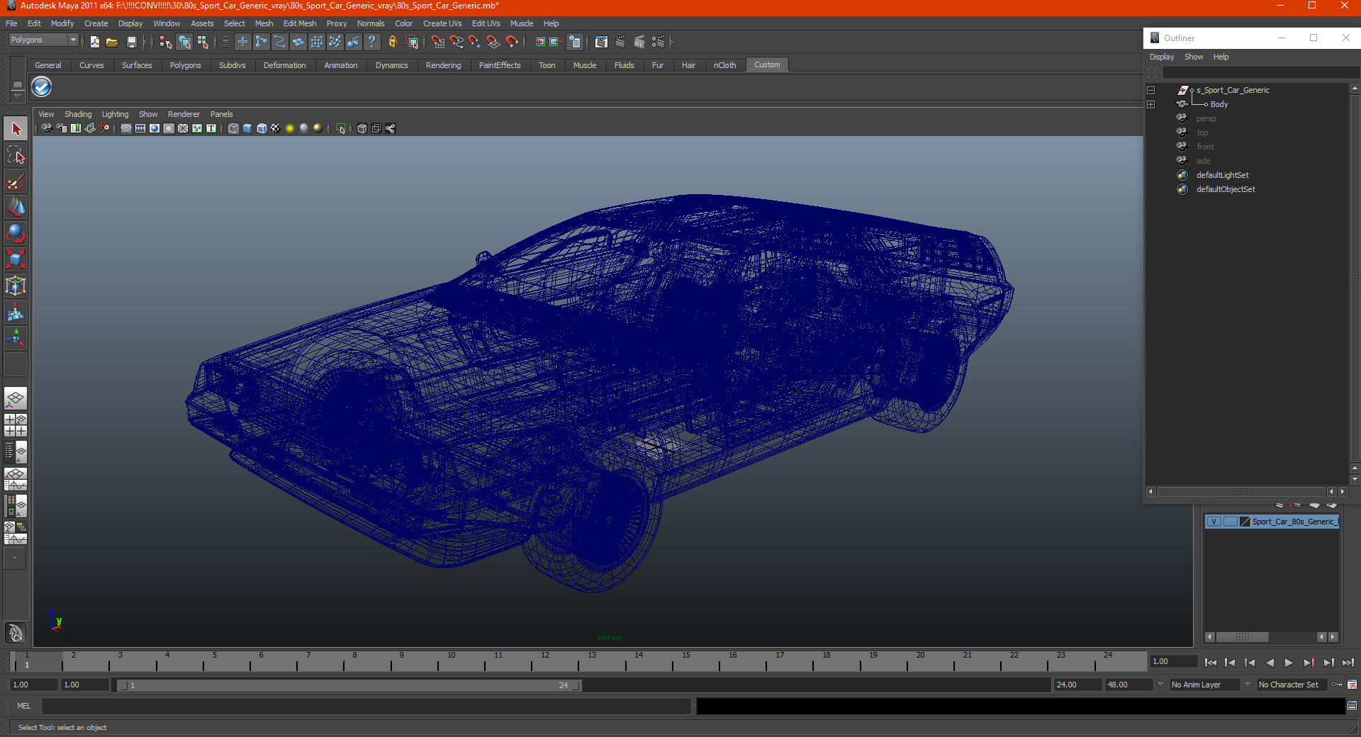 3D 80s Sport Car Generic