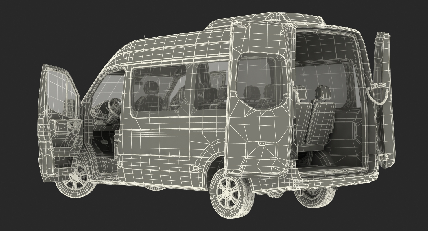 3D Mercedes Sprinter Tourer 2019 Rigged