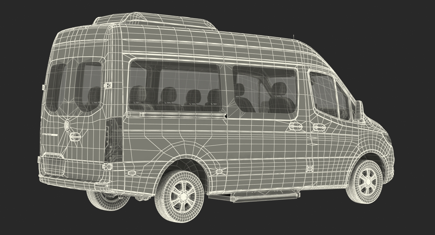 3D Mercedes Sprinter Tourer 2019 Rigged