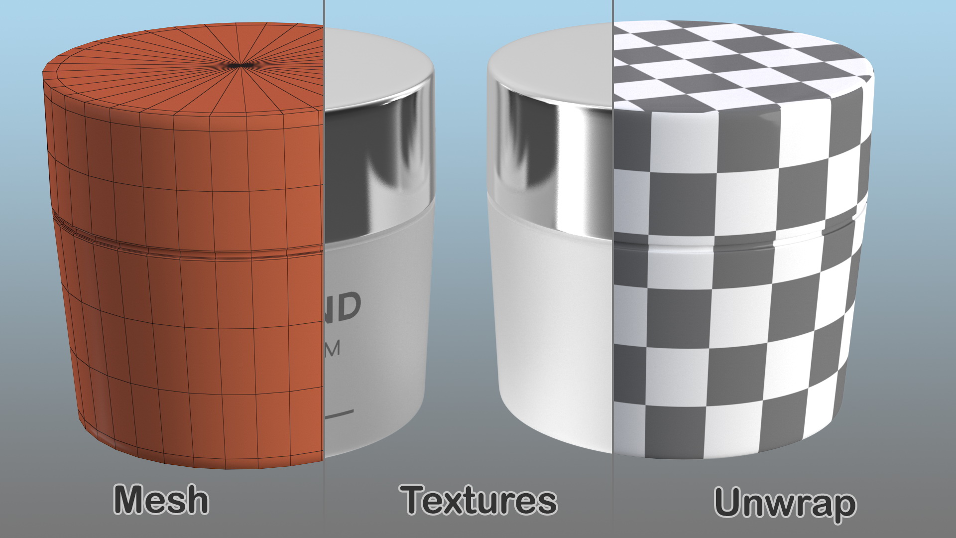 White Cosmetic Cream Jar 3D model