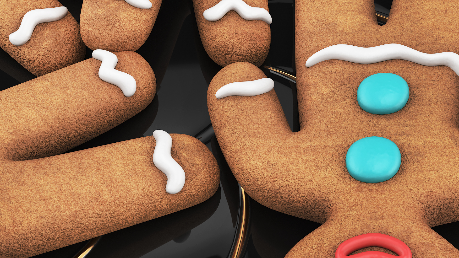 Holiday Gingerbread Cookies with Plate, view 6