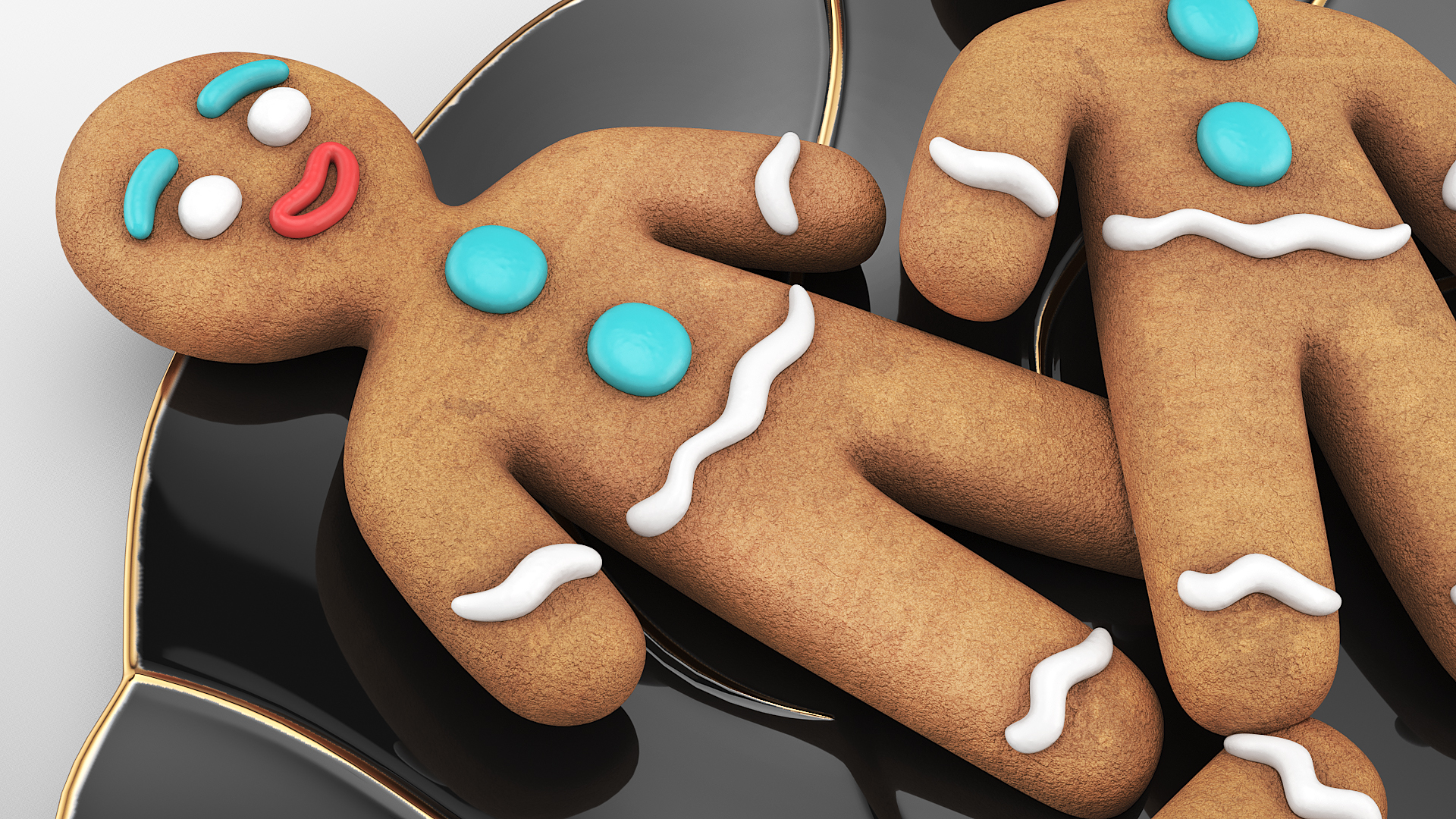 Holiday Gingerbread Cookies with Plate, view 5