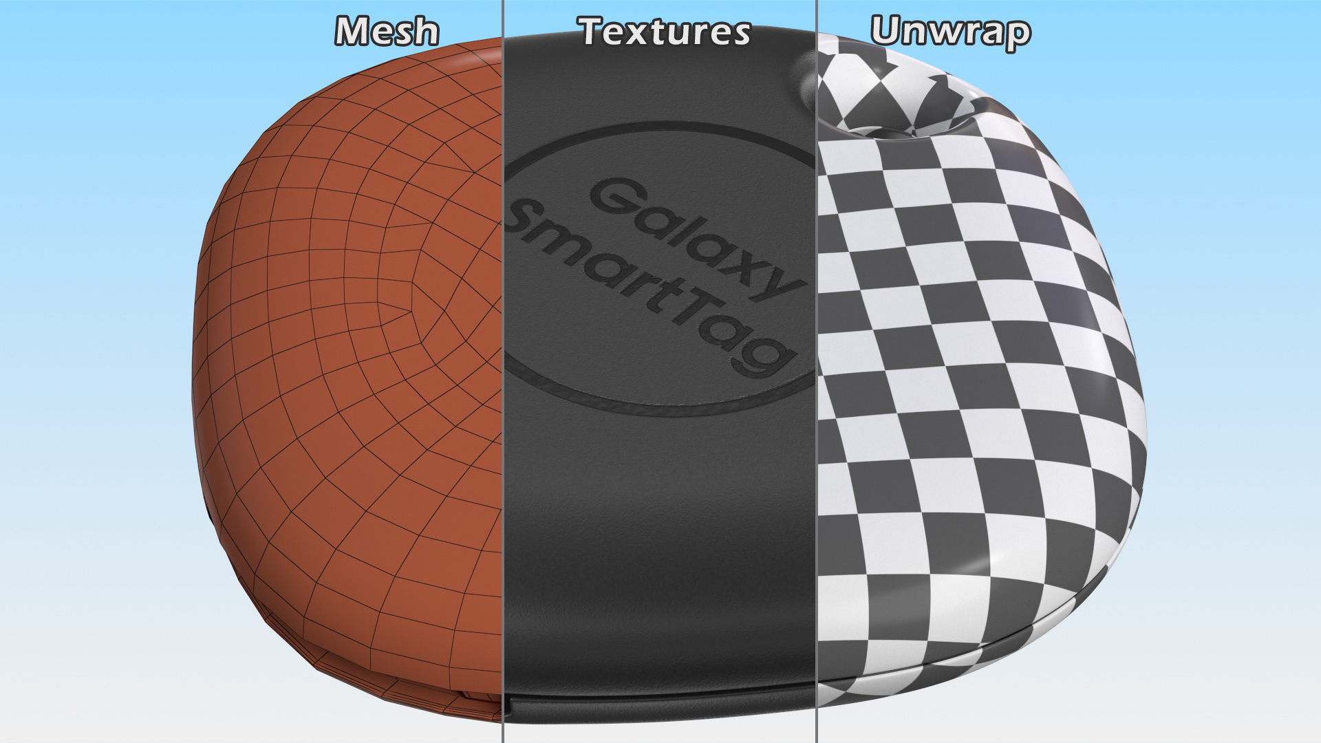 3D Samsung Galaxy Smart Tag Bluetooth Tracker Black model