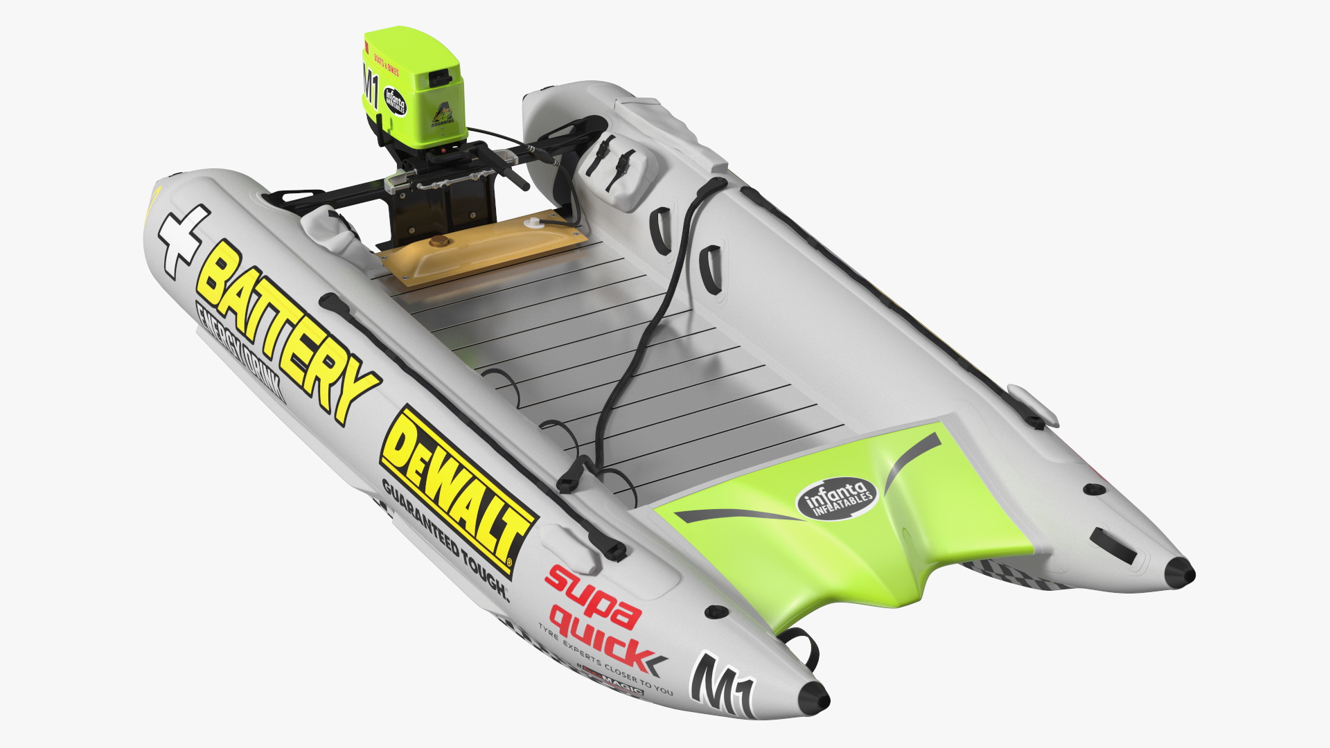 Racing Boat Gemini Zapcat F1 with Engine Grey Rigged 3D